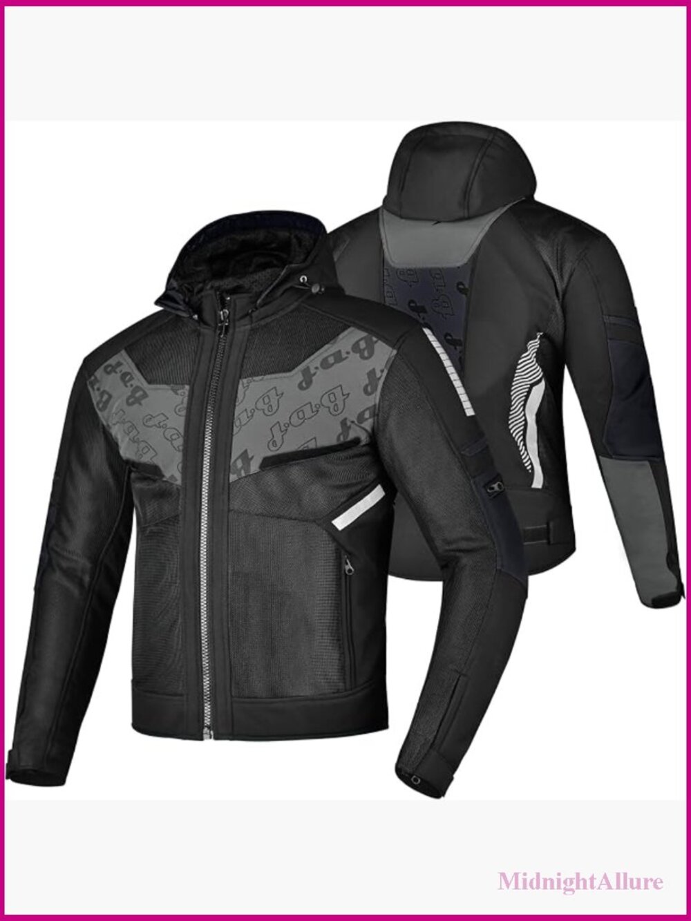 CE Armored Mesh Motorcycle Jacket with Removable Hoodie, Men's Summer Riding